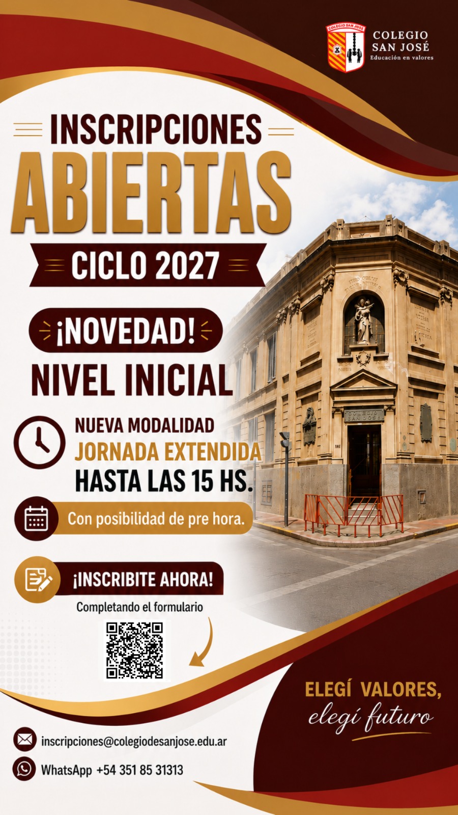 2027 Inscripciones abiertas